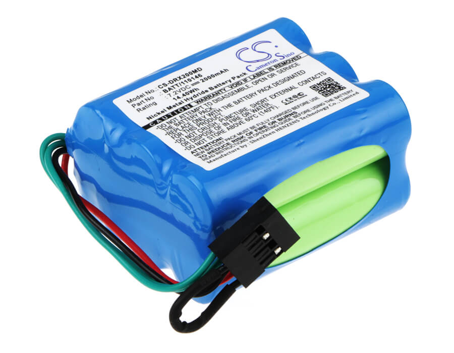 7.2V, 2000mAh, Ni-MH Battery fits Drager, Microvent, Oxylog 2000, 14.4Wh