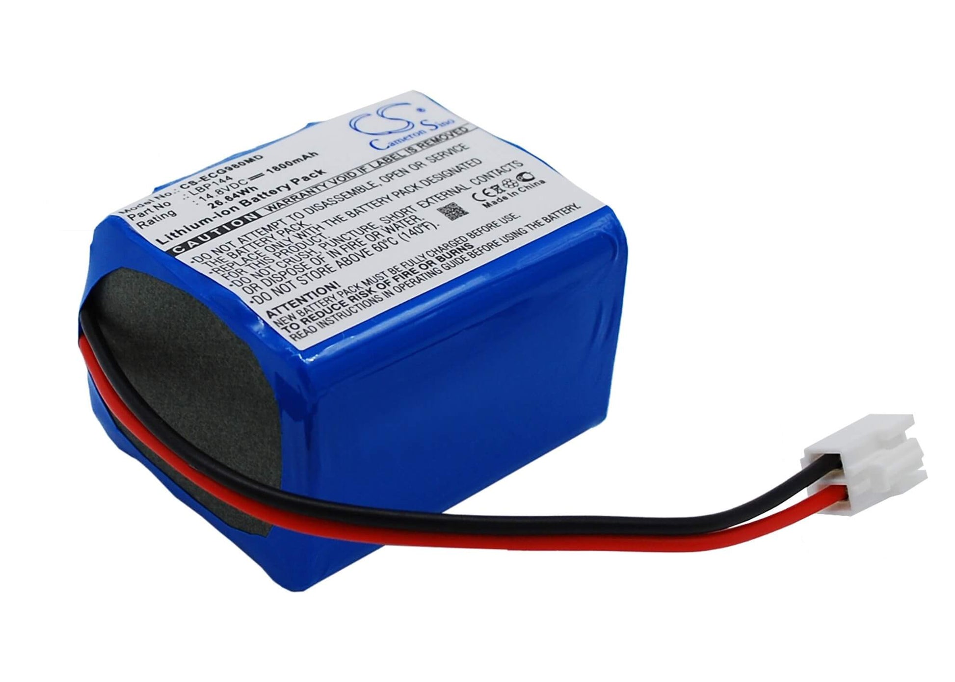 14.8V, 1800mAh, Li-ion Battery fits Biocare, Ecg-9801, Ecg-9803, 26.64Wh