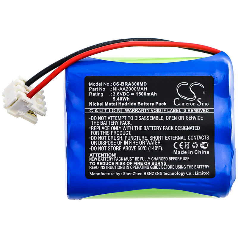 3.6V, 1500mAh, Ni-MH Battery fits B.braun, Casmed 3/n600aak, 5.4Wh