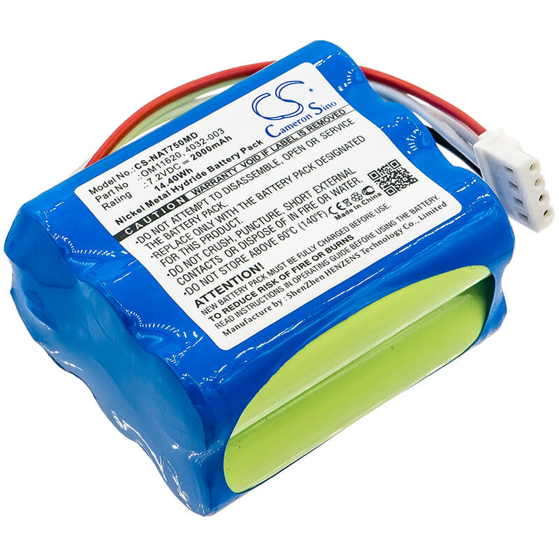 7.2V, 2000mAh, Ni-MH Battery fits Nonin, 7500 Pulse Oximeter, 14.4Wh