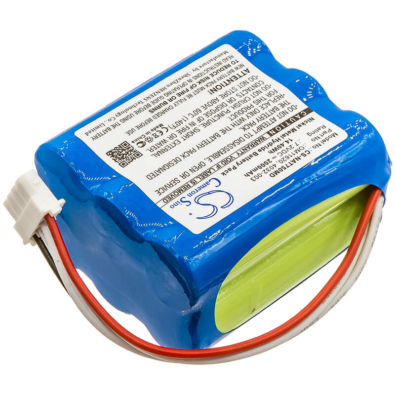 7.2V, 2000mAh, Ni-MH Battery fits Nonin, 7500 Pulse Oximeter, 14.4Wh