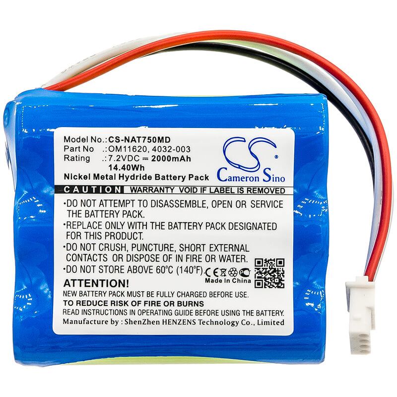 7.2V, 2000mAh, Ni-MH Battery fits Nonin, 7500 Pulse Oximeter, 14.4Wh