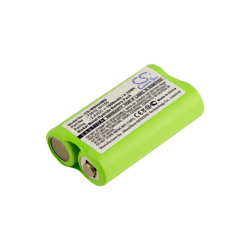 2.4V, 1800mAh, Ni-MH Battery fits Welch-allyn, Compacset 93400, Compact Otoscope 93400, 4.32Wh