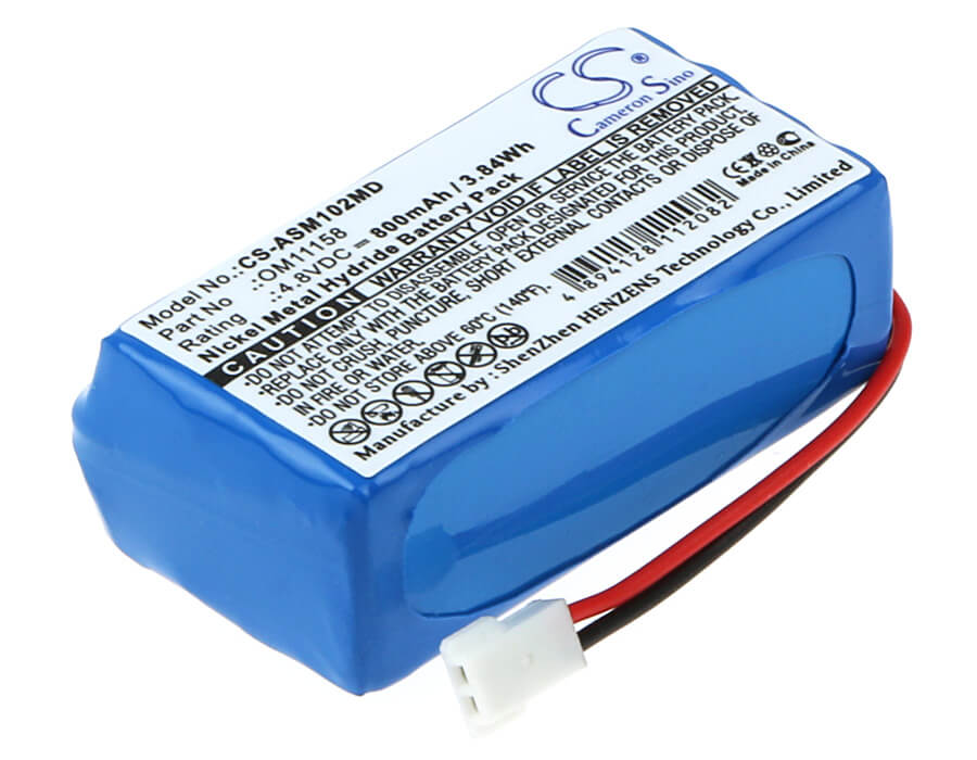 4.8V, 800mAh, Ni-MH Battery fits Air Shields-vickers, Jm102 Jaundice Mete, 3.84Wh