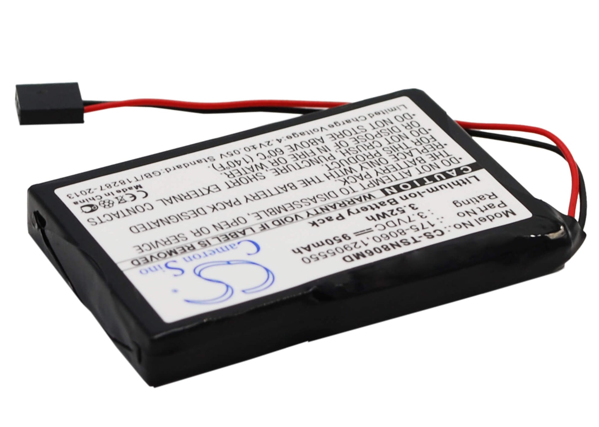 3.7V, 950mAh, Li-ion Battery fits Thermo Scientific, E1-cliptip Electronicpipette, Finnpipette Novus Single, 3.515Wh