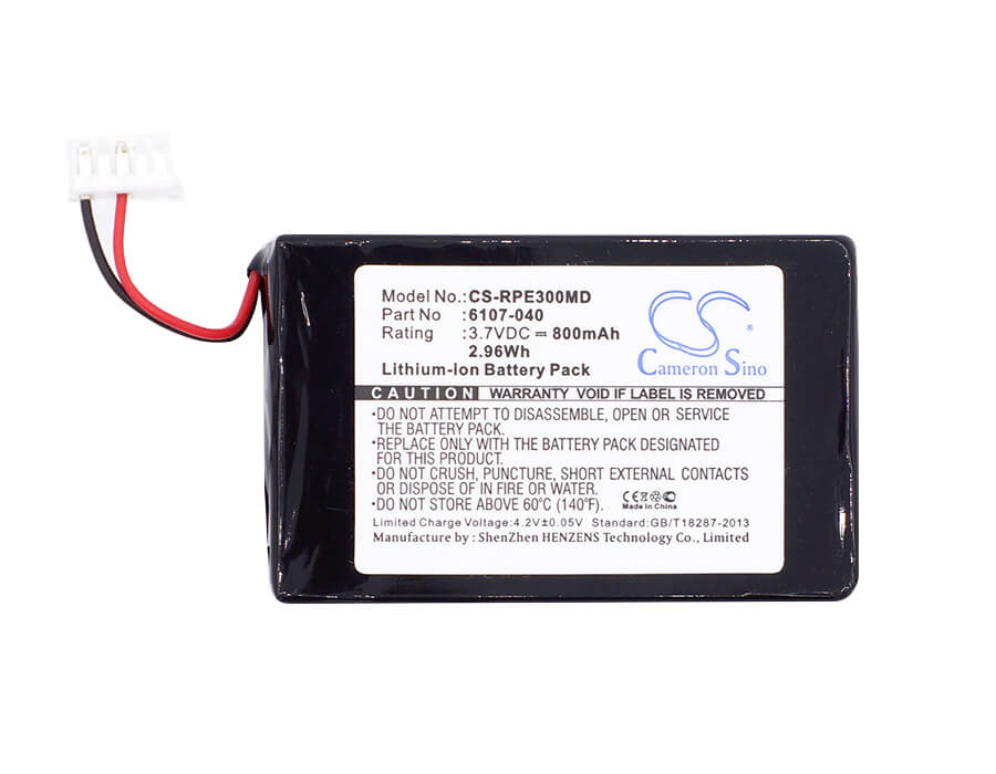 3.7V, 800mAh, Li-ion Battery fits Rainin, Edp3, Edp3 Plus, 2.96Wh