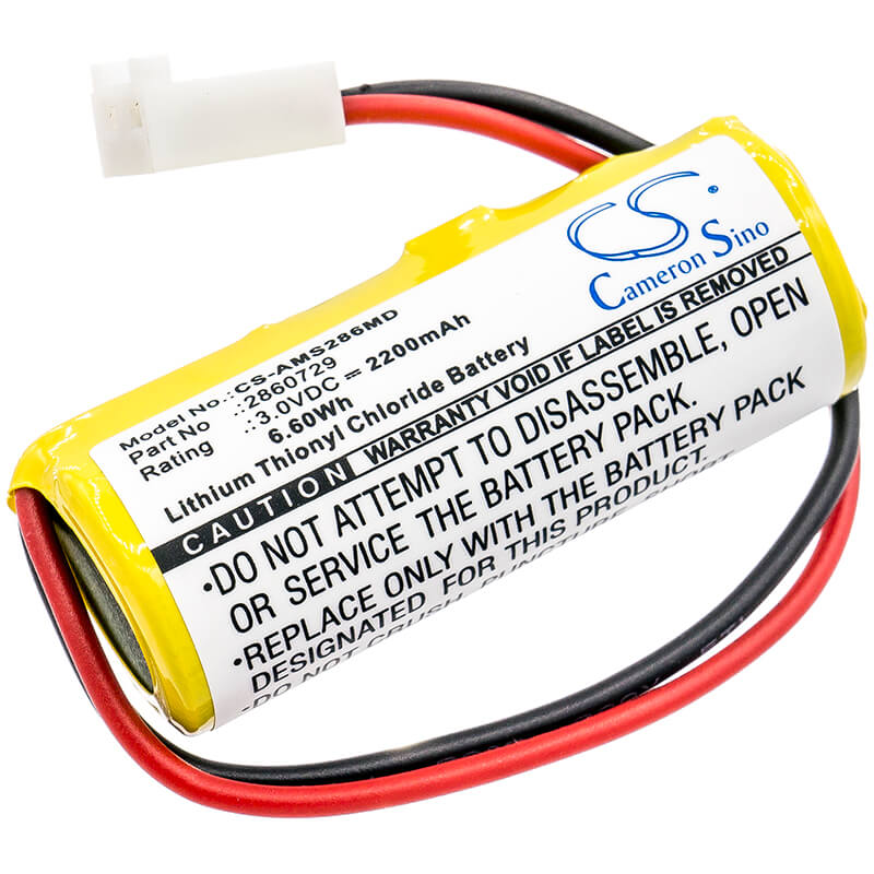 3.0V, 2200mAh, Li-SOCl2 Battery fits Alaris Medicalsystems, 2860 Memory Battery, 2863 Memory Battery, 6.6Wh