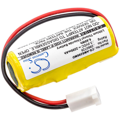3.0V, 2200mAh, Li-SOCl2 Battery fits Alaris Medicalsystems, 2860 Memory Battery, 2863 Memory Battery, 6.6Wh