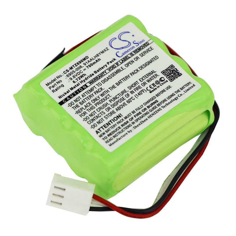 9.6V, 700mAh, Ni-MH Battery fits Morita, Dentaport Root Zx, Dentaport Zx, 6.72Wh