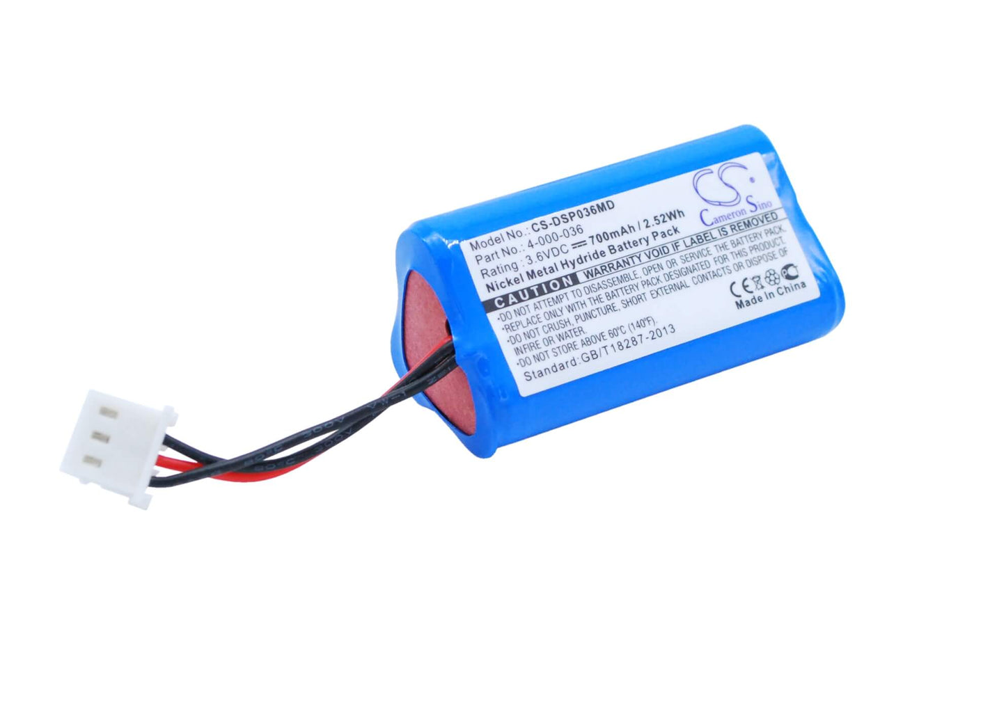 3.6V, 700mAh, Ni-MH Battery fits Drummond Scientific, Portable Pipet-aid Pk, Portable Pipet-aid Xl, 2.52Wh