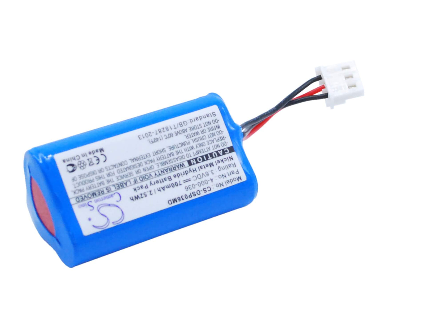 3.6V, 700mAh, Ni-MH Battery fits Drummond Scientific, Portable Pipet-aid Pk, Portable Pipet-aid Xl, 2.52Wh