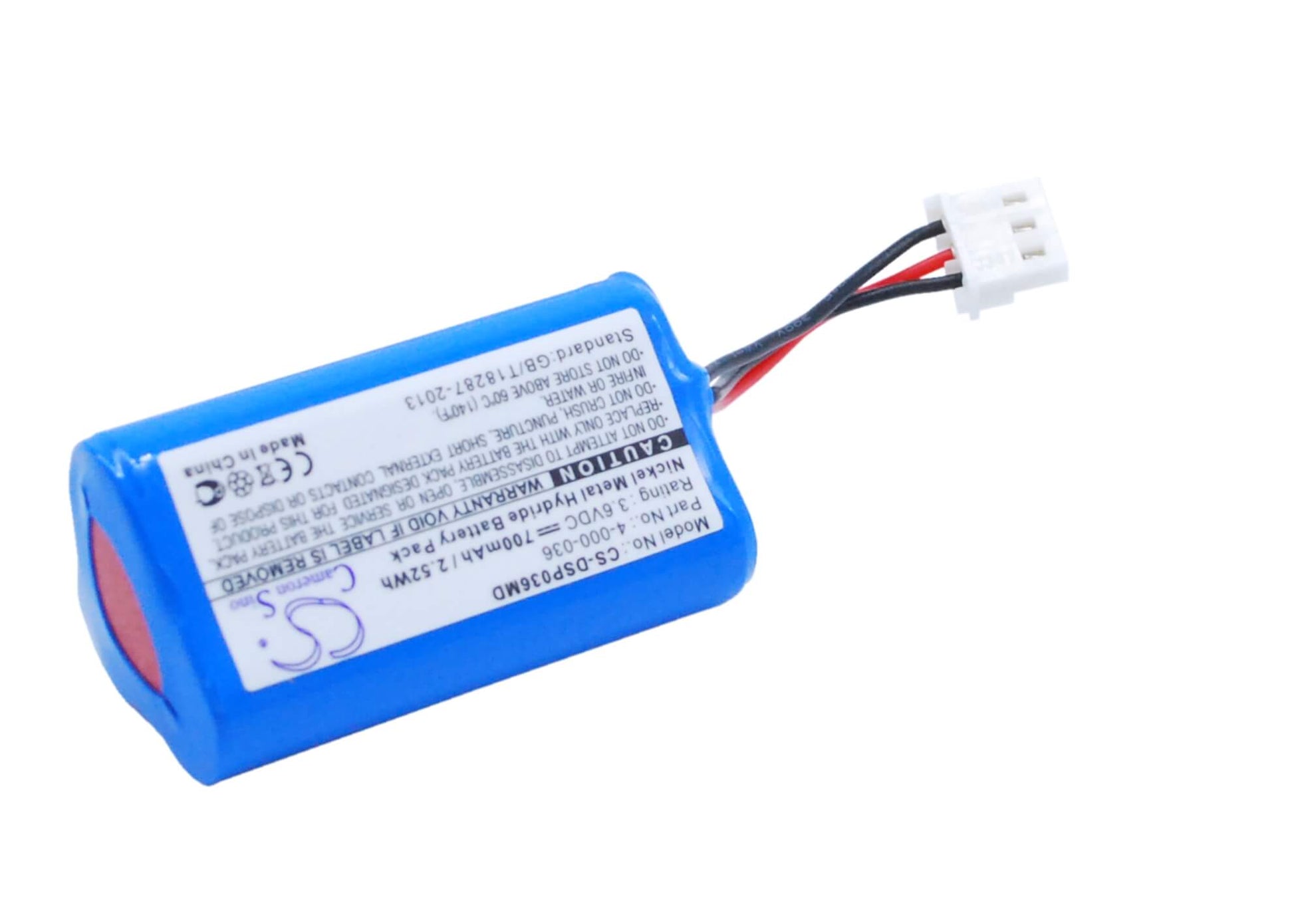 3.6V, 700mAh, Ni-MH Battery fits Drummond Scientific, Portable Pipet-aid Pk, Portable Pipet-aid Xl, 2.52Wh