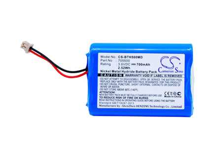 3.6V, 700mAh, Ni-MH Battery fits Brandtech, Multichannel Transferpette Pip, Transferpette, 2.52Wh