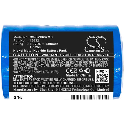 7.2V, 230mAh, Ni-MH Battery fits Servox, 14266, 19632, 1.656Wh