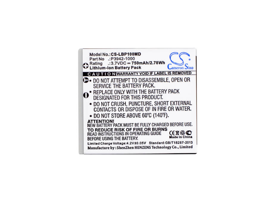 3.7V, 750mAh, Li-ion Battery fits Labnet, Biopette Plus 100-1000ml, 2.775Wh