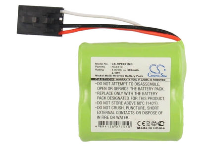 4.8V, 500mAh, Ni-MH Battery fits Rainin, Edp 1, Edp Plus, 2.4Wh