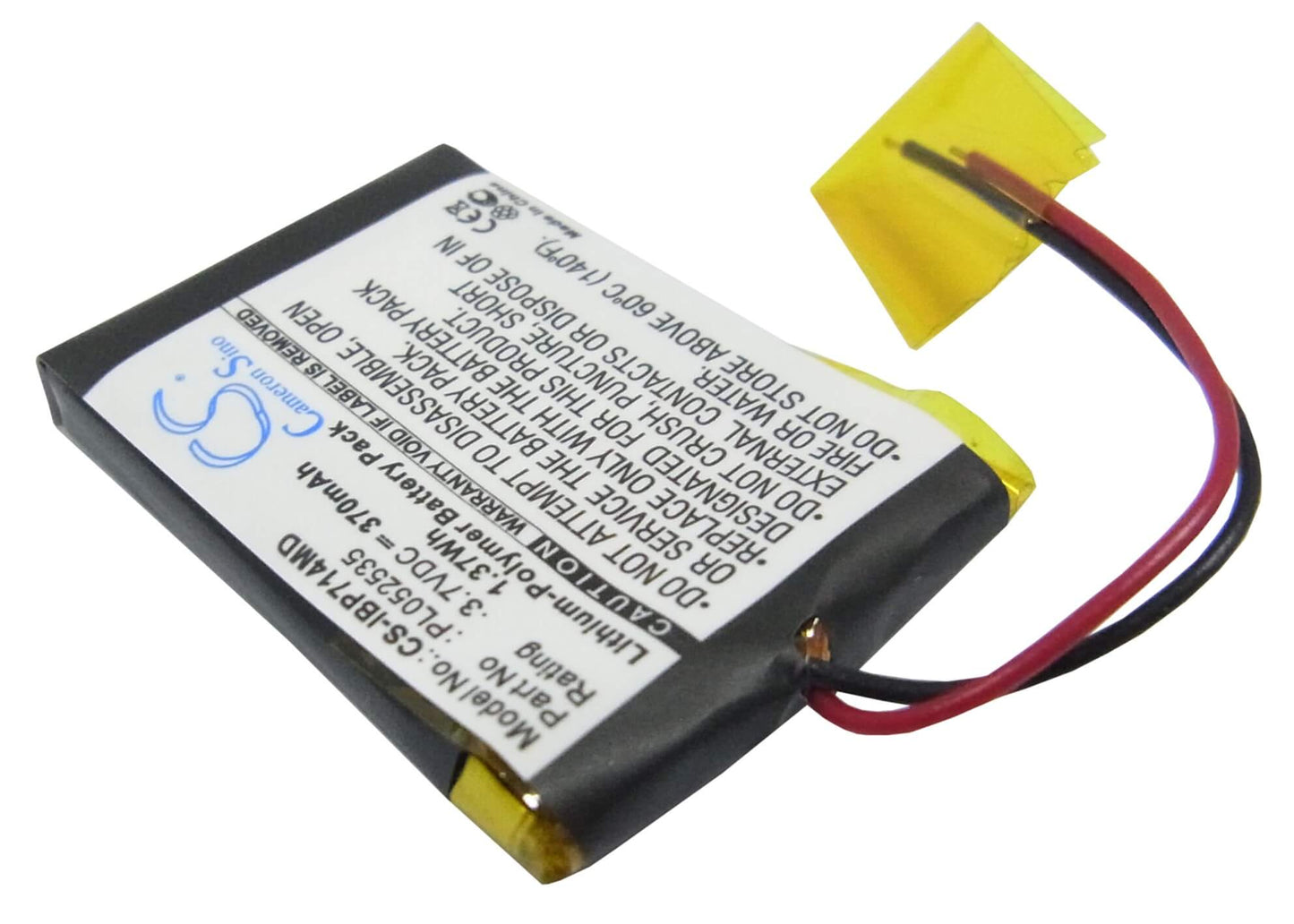 3.7V, 370mAh, Li-Polymer Battery fits Ihealth, Bp5 E5e45a, Bp7 141df1, 1.369Wh