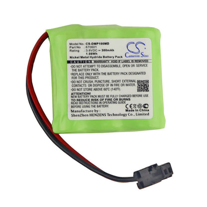 3.6V, 300mAh, Ni-MH Battery fits Dentsply, Maillefer Propex Locator, 1.08Wh