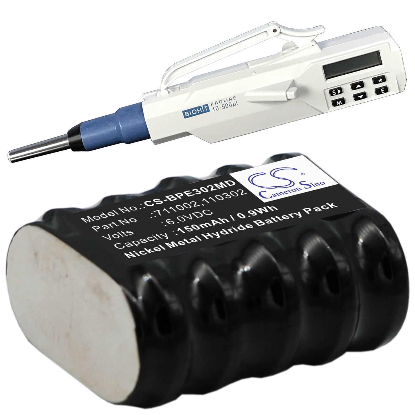 6.0V, 150mAh, Ni-MH Battery fits Biohit, Epet, Proline, 0.9Wh