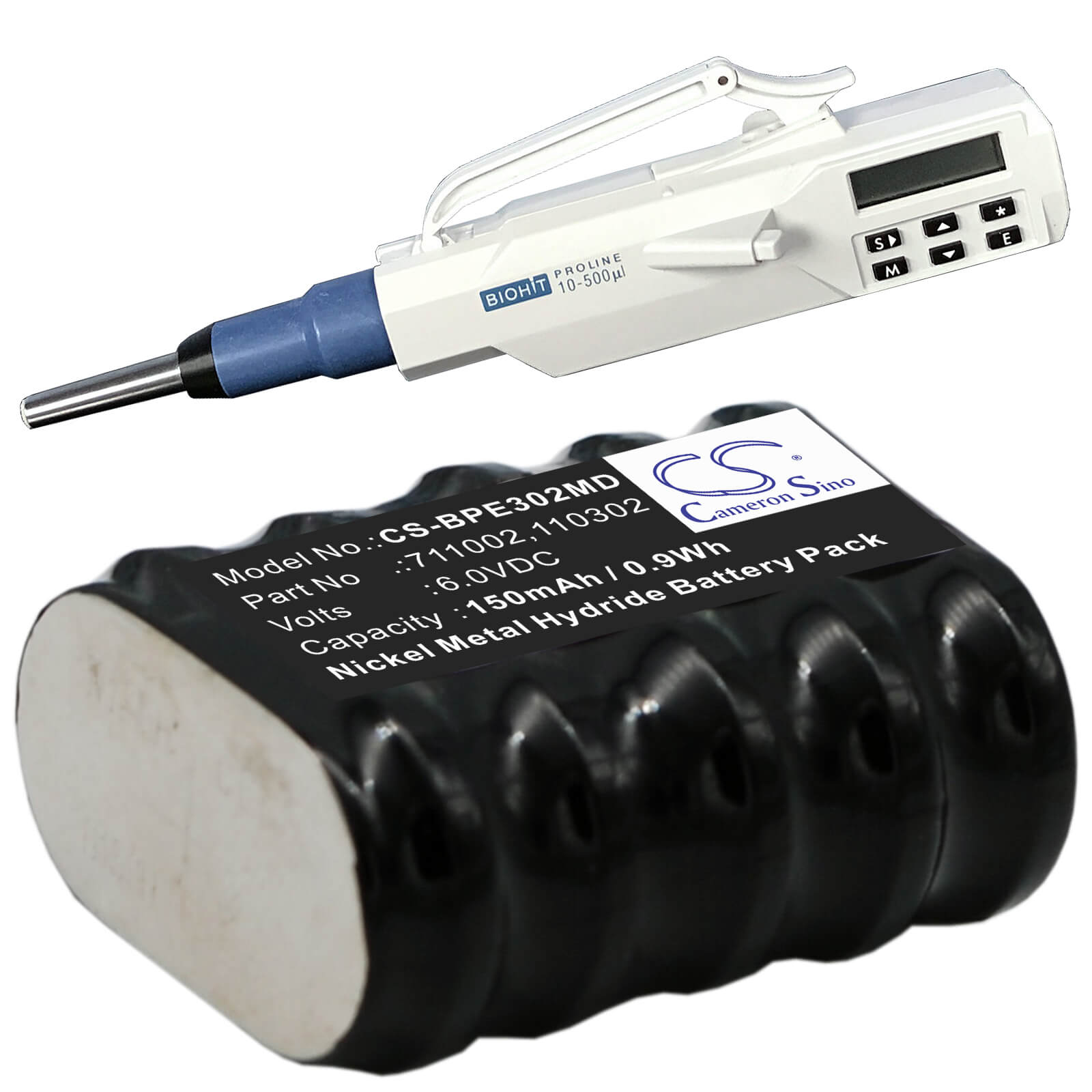 6.0V, 150mAh, Ni-MH Battery fits Varta, 5/110r, 55615, 0.9Wh
