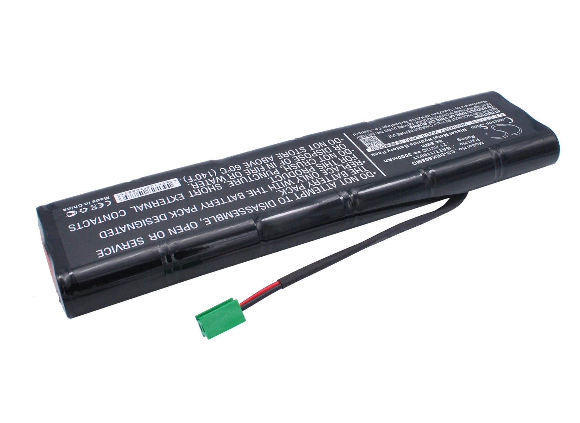 21.60V, 3000mAh, Ni-MH Battery fits Dimeq, Ek606, 64.8Wh