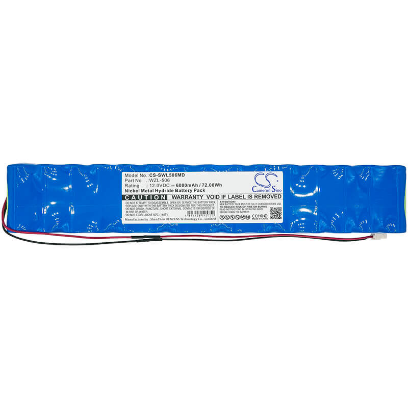 12.0V, 6000mAh, Ni-MH Battery fits Smiths, Wzl-506, 72Wh