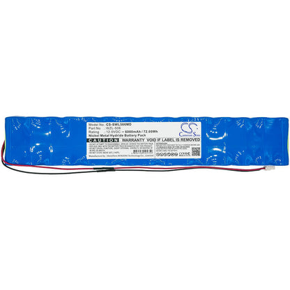 12.0V, 6000mAh, Ni-MH Battery fits Smiths, Wzl-506, 72Wh