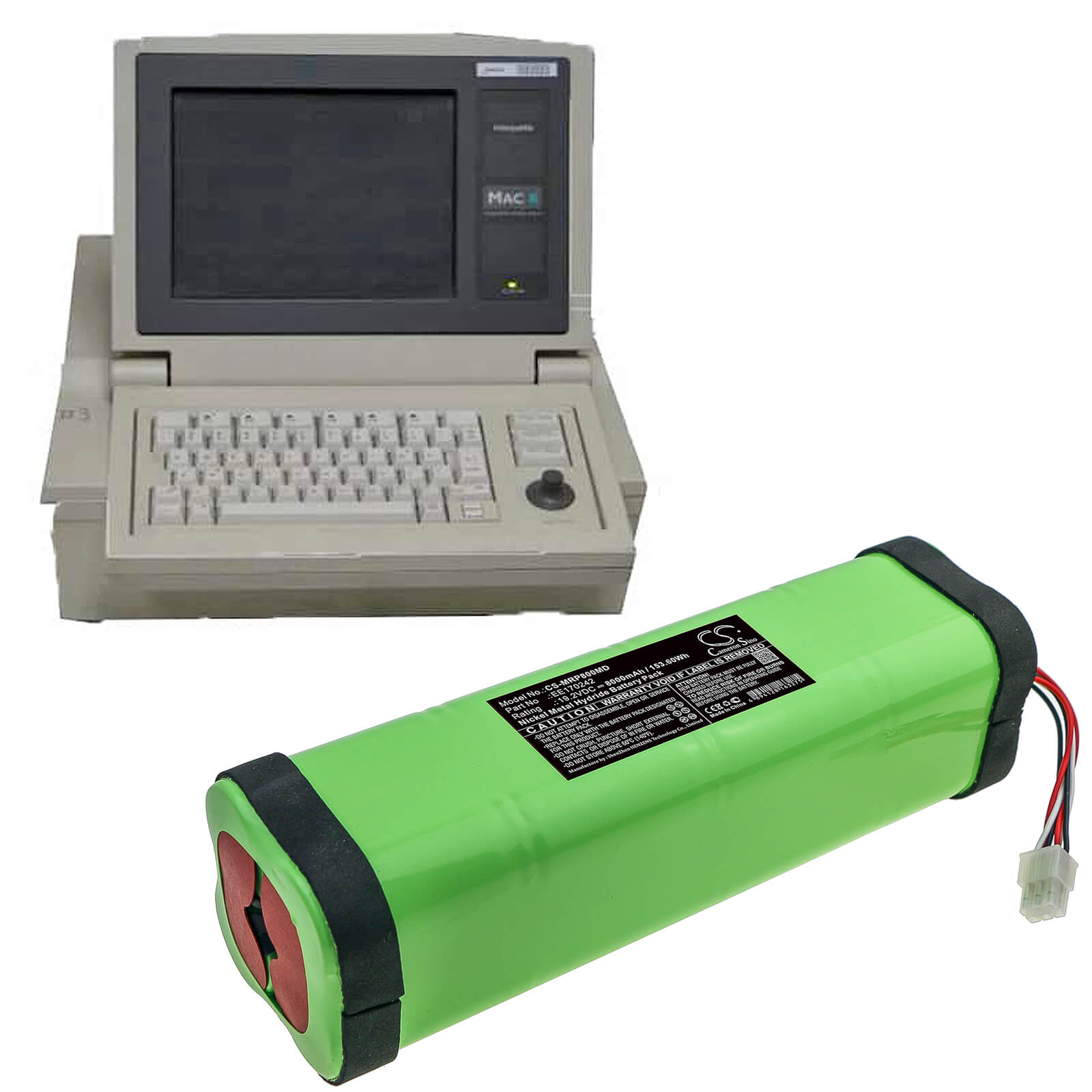 19.2V, 8000mAh, Ni-MH Battery fits Ge, Mac 8 Monitor, Mac Pc8 Monitor, 153.6Wh