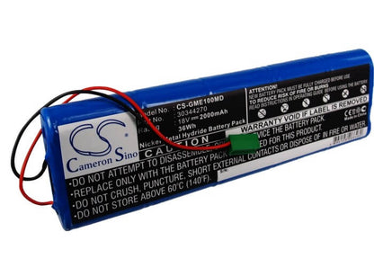 18.0V, 2000mAh, Ni-MH Battery fits Ge, Cardio Smart Ekg, Cardiosmart Mac 1200 Ecg Recor, 36Wh