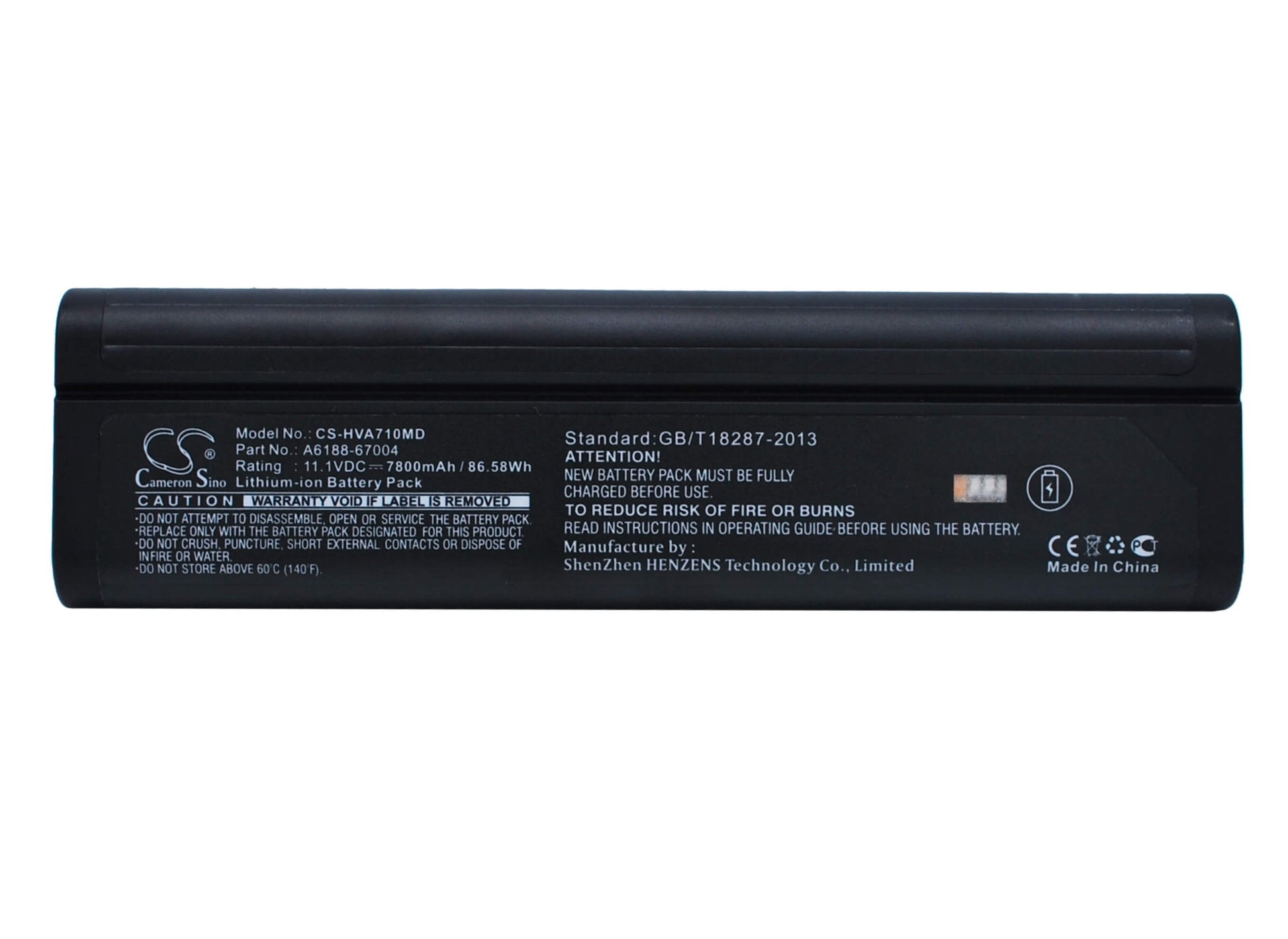 11.1V, 7800mAh, Li-ion Battery fits Spacelabs, 91390 Qube Compact Monitor, 86.58Wh