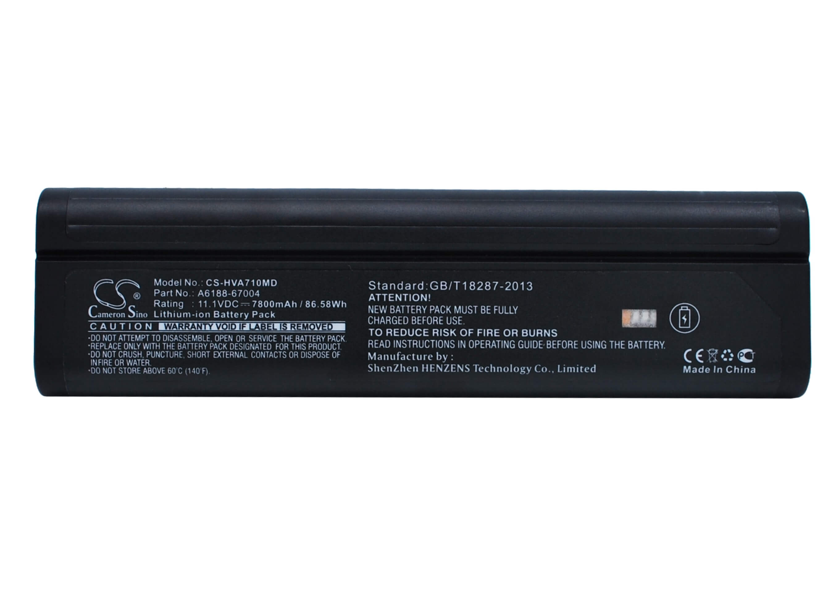 11.1V, 7800mAh, Li-ion Battery fits Spacelabs, 91390 Qube Compact Monitor, 86.58Wh