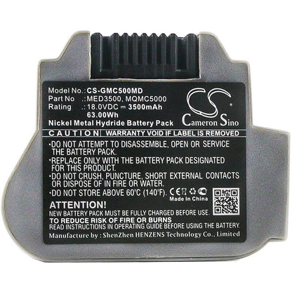18.0V, 3500mAh, Ni-MH Battery fits Ge, Mac 3500, Mac 5000, 63Wh