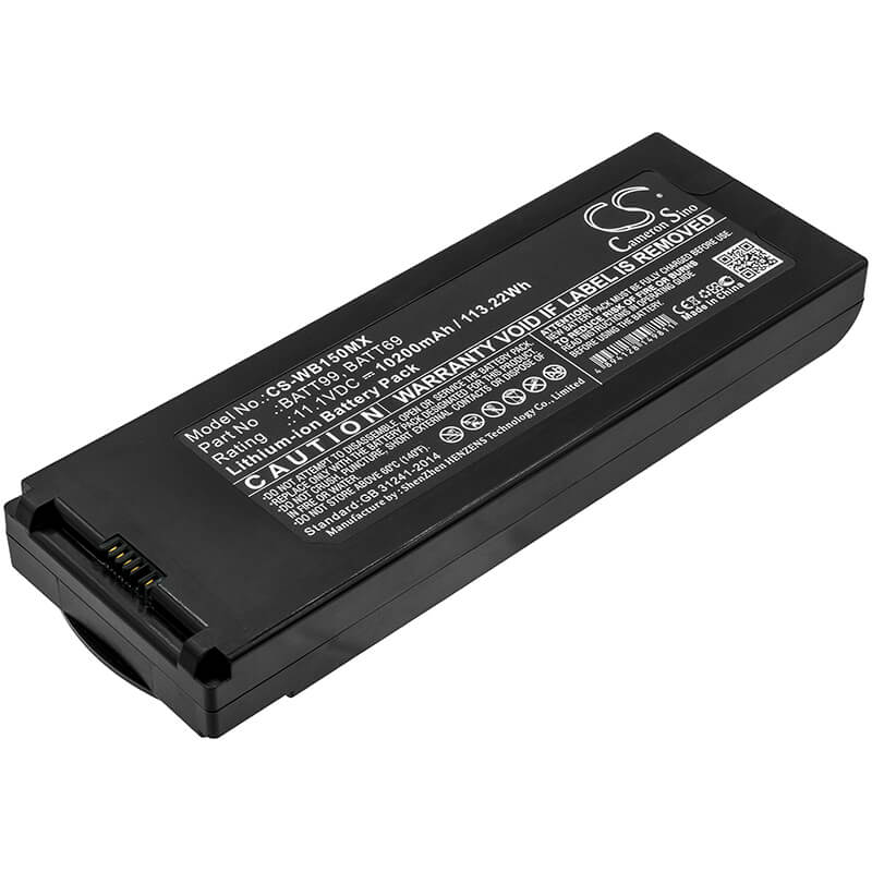 11.1V, 10200mAh, Li-ion Battery fits Welch-allyn, Connex 6000 Vital Signs Monito, Connex Spot, 113.22Wh