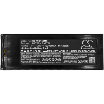 11.1V, 10200mAh, Li-ion Battery fits Welch-allyn, Connex 6000 Vital Signs Monito, Connex Spot, 113.22Wh