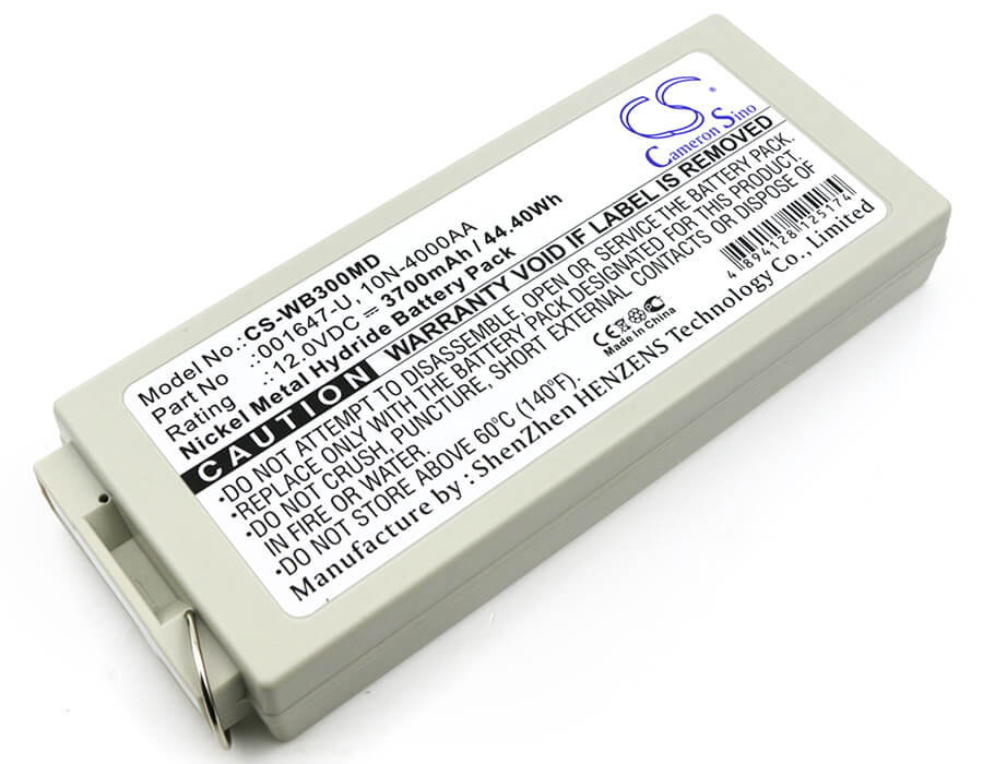 12.0V, 3700mAh, Ni-MH Battery fits Welch-allyn, Mrl Defibrillator Pic30, Mrl Defibrillator Pic40, 44.4Wh