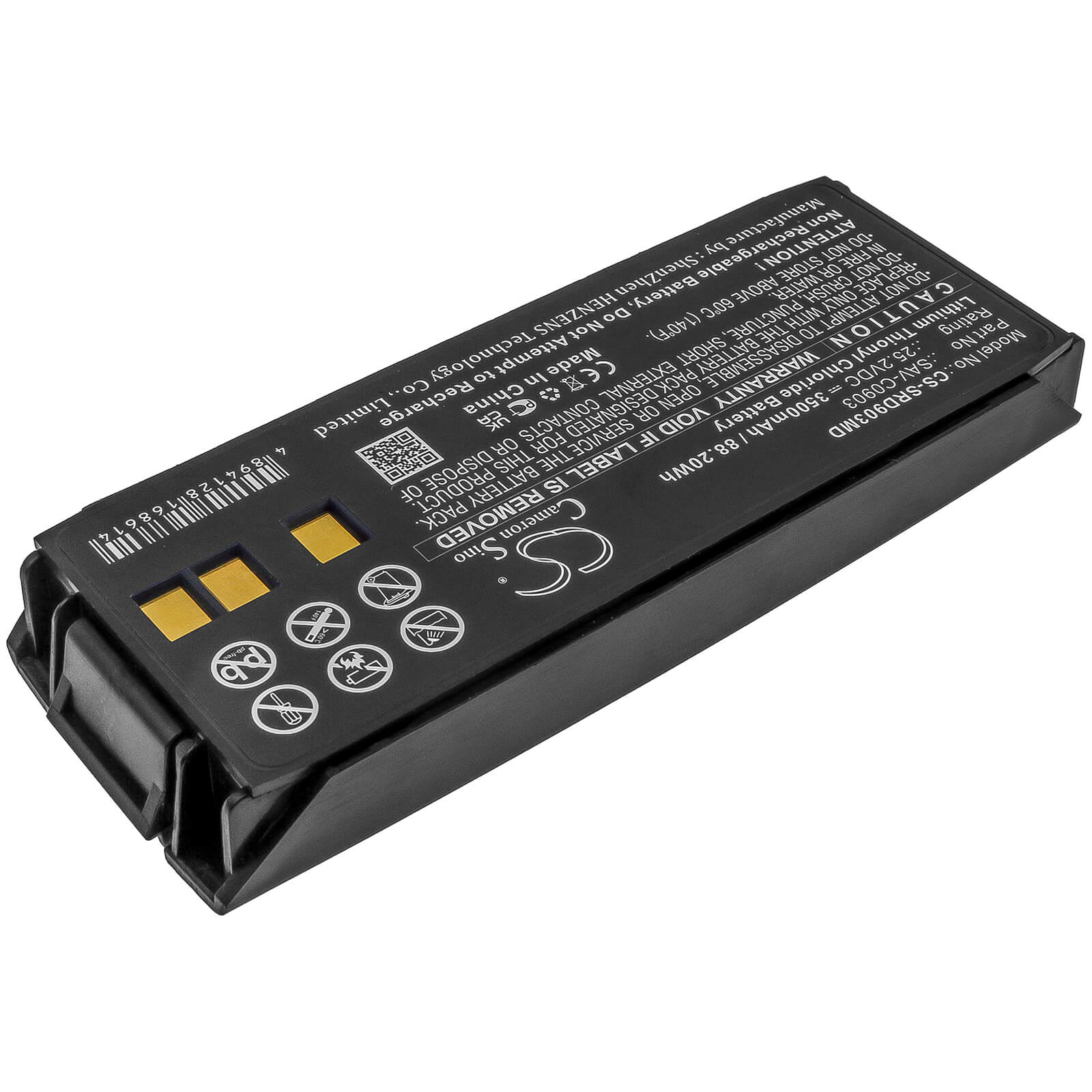 25.2V, 3500mAh, Li-SOCl2 Battery fits Saverone, Automatic, D, 88.2Wh
