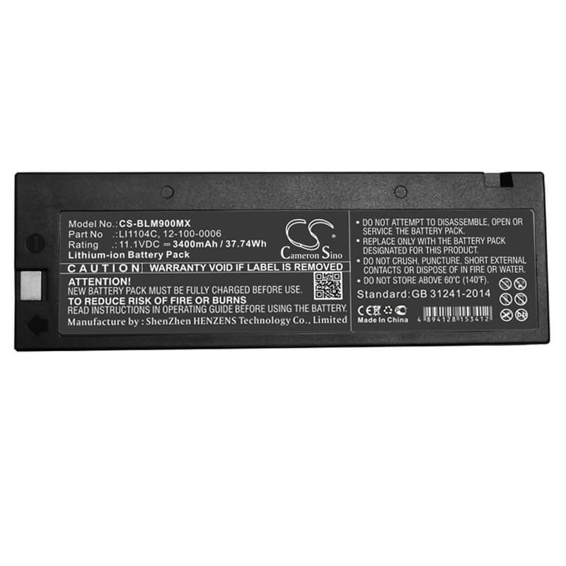 11.1V, 3400mAh, Li-ion Battery fits Biolight, Argus Lms-10, M66, 37.74Wh