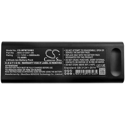 11.1V, 6800mAh, Li-ion Battery fits Ge, 0146-00-0069, 75.48Wh