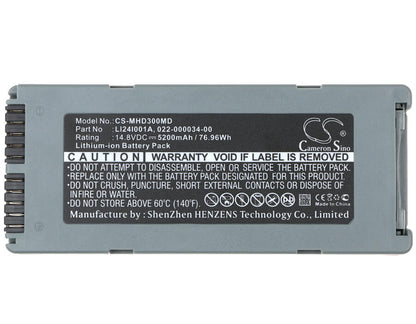 14.8V, 5200mAh, Li-ion Battery fits Mindray, Beneheart D1, Beneheart D2, 76.96Wh