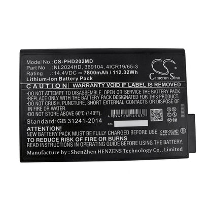 14.4V, 7800mAh, Li-ion Battery fits Metone, Lasair Iii 5100, 112.32Wh