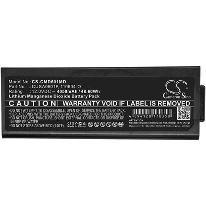 12.0V, 4050mAh, Li-MnO2 Battery fits Cu Medical, Defibrillator I-pad, Ipad Sp1, 48.6Wh