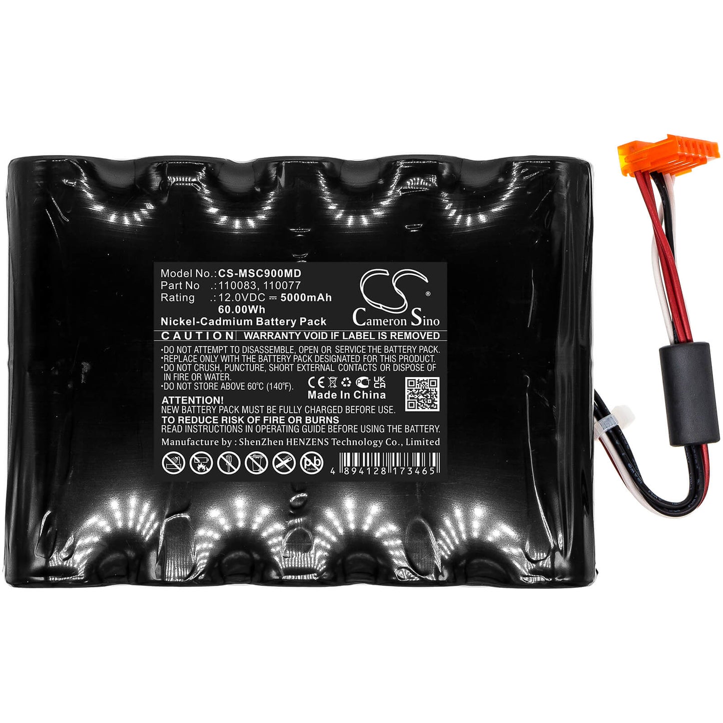 12.0V, 5000mAh, Ni-CD Battery fits Siemens, Monitor Sc7000, Monitor Sc9000, 60Wh