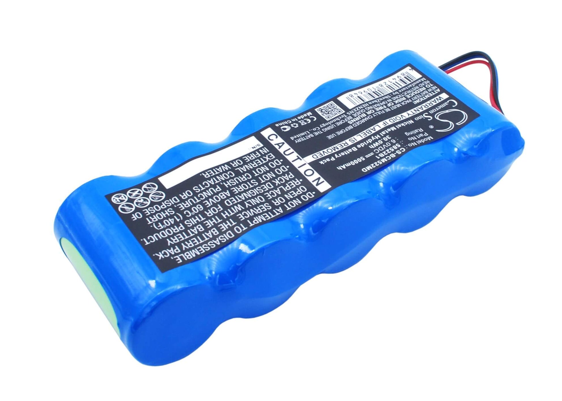 6.0V, 5000mAh, Ni-MH Battery fits Bci, 58450a1 Mini-torr Plus, 6004 Blood Pressure Monitor, 30Wh