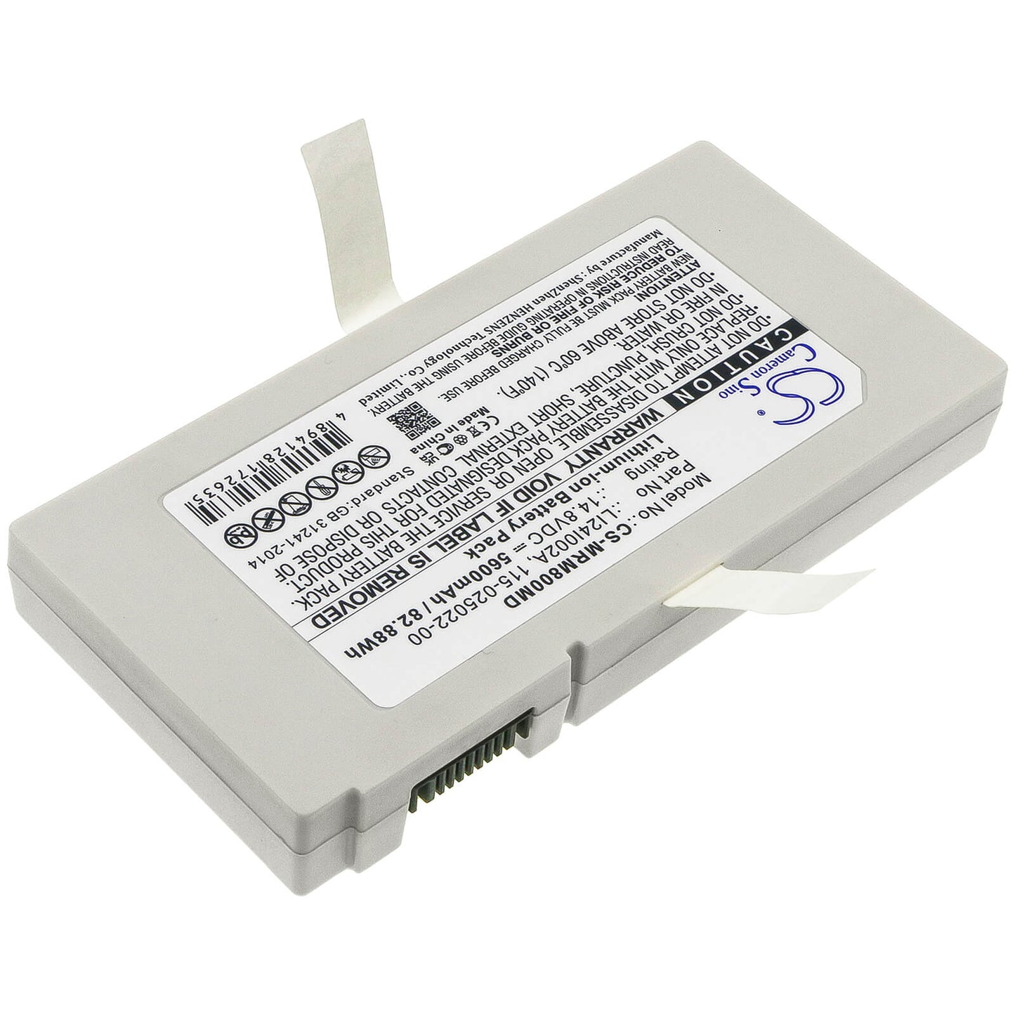 14.8V, 5600mAh, Li-ion Battery fits Mindray, M8, M9, 82.88Wh
