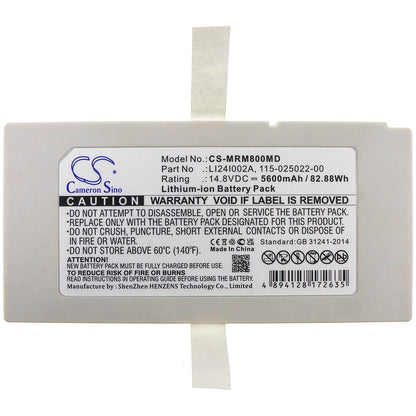 14.8V, 5600mAh, Li-ion Battery fits Mindray, M8, M9, 82.88Wh