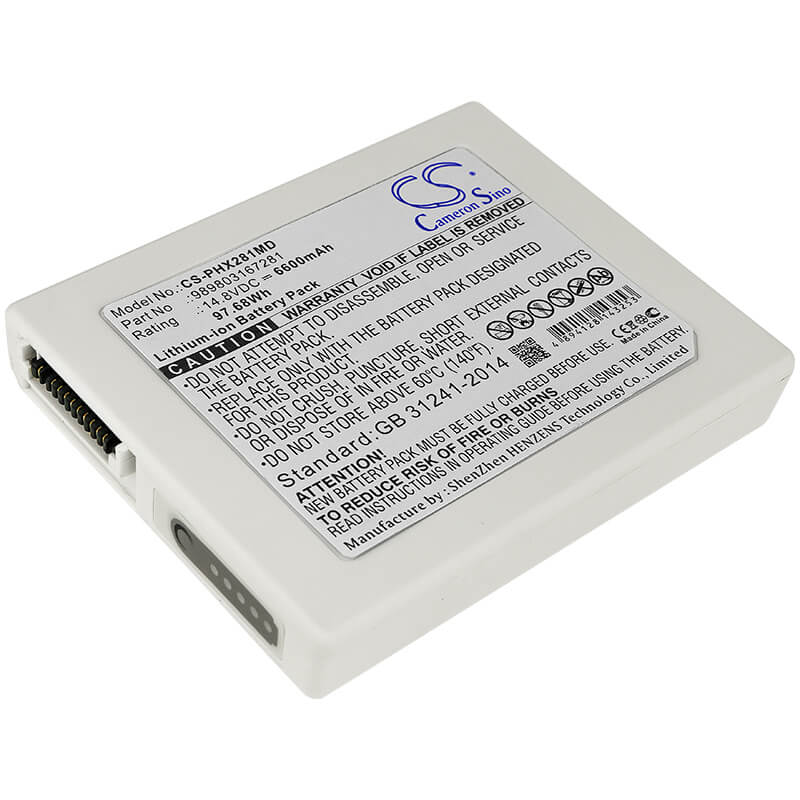 14.8V, 6600mAh, Li-ion Battery fits Philips, Defibrillateur, Heartstart Xl Plus, 97.68Wh