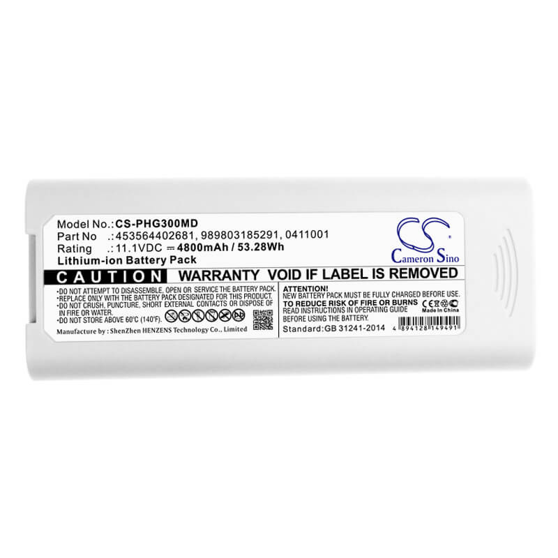 11.1V, 4800mAh, Li-ion Battery fits Philips, Tc10, Tc20, 53.28Wh