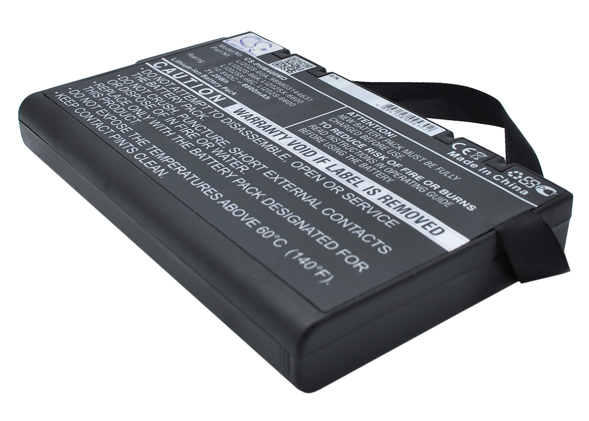 10.8V, 6600mAh, Li-ion Battery fits National Power, Sm202-6.6.27, 71.28Wh