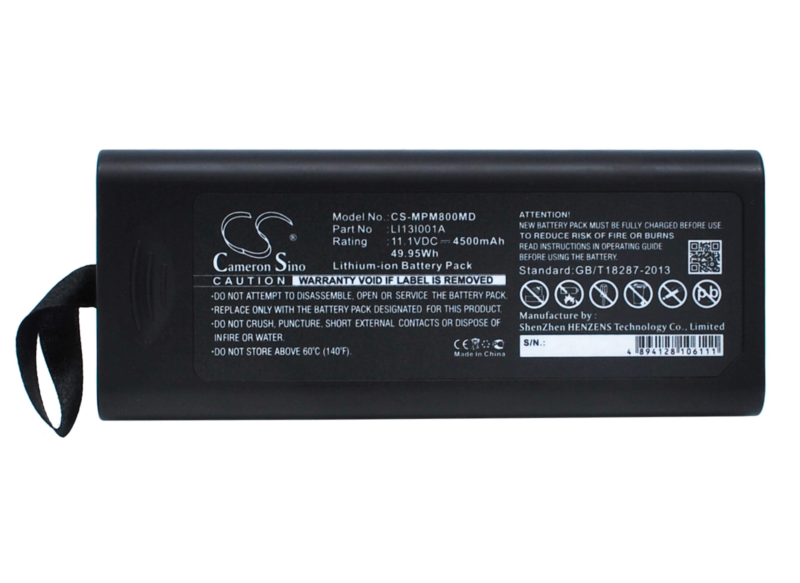 11.1V, 4500mAh, Li-ion Battery fits Mindray, Imec10, Imec12, 49.95Wh