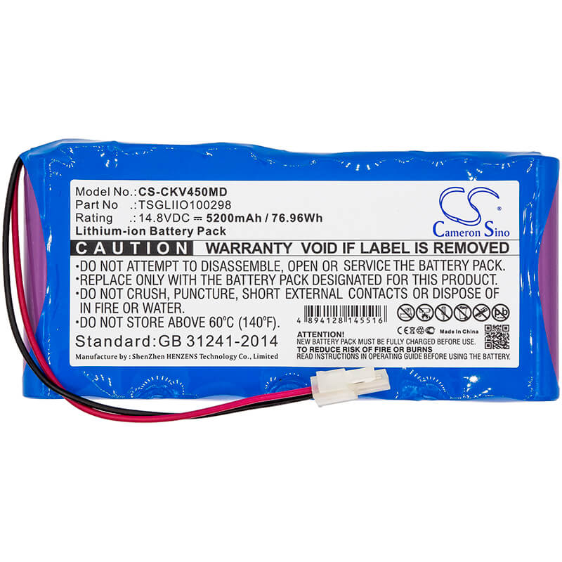 14.8V, 5200mAh, Li-ion Battery fits Charter Kontron, Vitalogik 4500, 76.96Wh